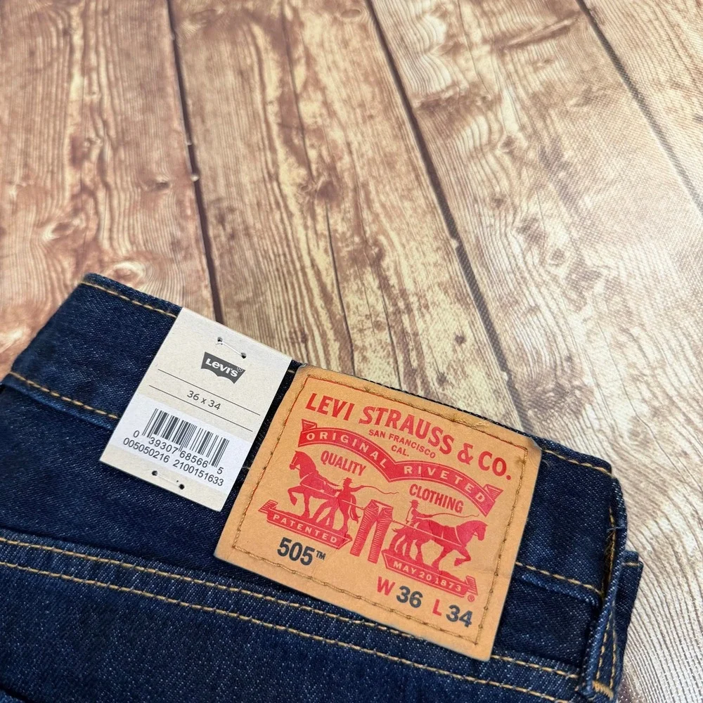 Levis 505 Regular Fit Jeans Mens 36x34